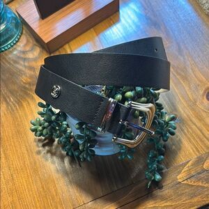 GB Black Leather Belt